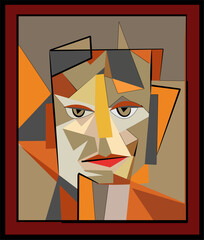 Colorful background, cubism art style,abstract portrait