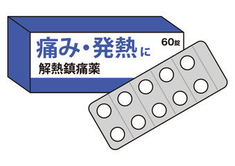 解熱鎮痛薬の箱とシート