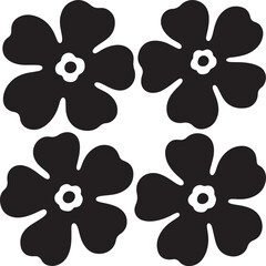 set of flowers vector silhouette 