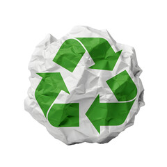 Recycled Paper with Recycling Symbol transparent background
