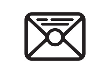 Letter icon, envelope, message symbol, isolated on transparent background.
