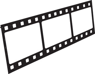 Obraz premium Graphic Woodcut Illustration of Classic Three-Frame Filmstrip De