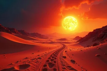 Fotobehang Intense heat radiating from a sun-baked desert landscape , australia, nature © Sayfar