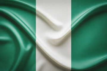 Obraz premium Vibrant Nigeria Flag Background - A Stunning Close-Up Image with Rich Colors and Silky Texture