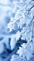 an AI Image Generator, Intricate Frost Patterns on a Frozen Surface