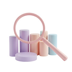 Pastel Cylinders Under Magnification A Visual Representation of Data Analysis transparent background