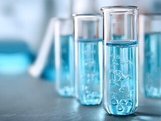 Lab glassware with liquid