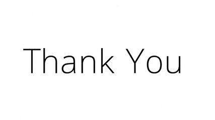 Animated Thank You Text on White Background for Business Presentations, Slideshow Outros, Social Media Videos, and Professional End Screens

