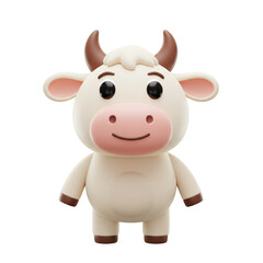 3d Render Cartoon Cow Standing Isolated With Transparent Background