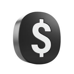 Obraz premium 3D Rendered Dollar Symbol on Black Background Currency Economy