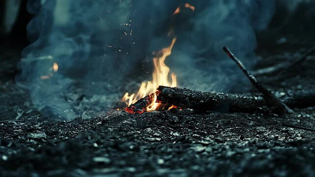Close up of a campfire