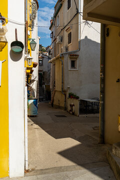 Fototapeta Narrow streets in the old town Baska, Krk Island, Croatia