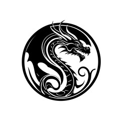Dragon Logo Design, Chinese belief legend animal illustration