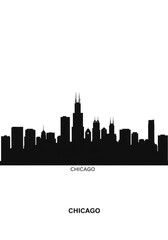 Obraz premium Abstract Illustration of Black Cityscape Skyline at Night on Transparent