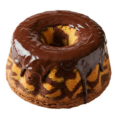 Rich Chocolate Marble Bundt Cake transparent background