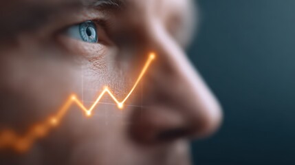 A trader watching gold price fluctuate on a glowing screen with a rising golden graph, symbolizing gold speculation.