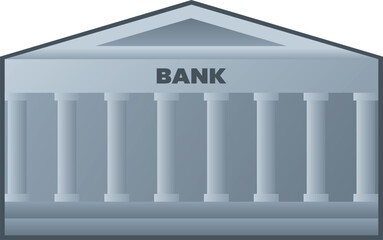 Obraz premium Vector illustration of a traditional bank building with pillars and a classical facade, symbolizing finance, security, investment, and economic institutions.