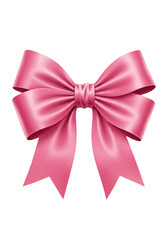 Fototapeta premium Decorative Pink Silk Bow Ribbon Gift for Celebration Illustration