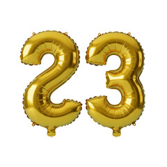 Golden Foil Number Balloons For Celebration Party On Transparent Background