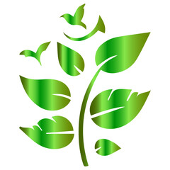 Obraz premium A uniquely creative abstract leaf, a beautifully illustrated modern vector design, with birds