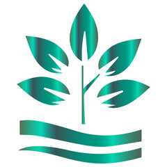 Elegant minimalist botanical illustration of a single modern summer leaf