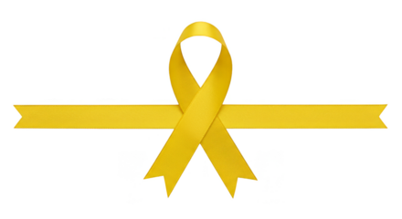 Illustration Gold Awareness Ribbon Symbol of Hope and Support Transparency