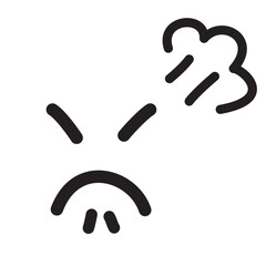 Obraz premium 手書きの怒る絵文字・顔文字 アイコン イライラ ぷんぷん 