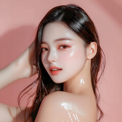 Beauty Portrait for Skincare or Cosmetic Advertisement Generating AI