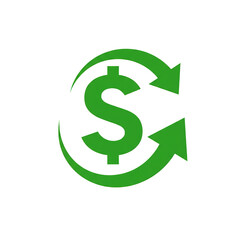 Obraz premium Green Dollar Sign Currency Exchange Illustration on Transparent Background