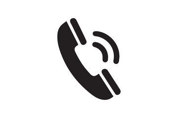 Phone icon, call symbol, contact sign, mobile phone isolated on transparent background. Icon for app or website.