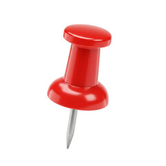 Illustration 3D Rendering Red Thumbtack Pointing Up On Transparent Background