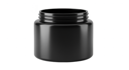 Illustration of Black Jar Packaging Container On Transparent Background