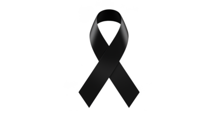 Illustration of Black Ribbon a Symbol of Mourning Grief and Solidarity
