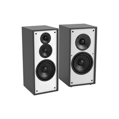 Obraz premium High fidelity stereo speakers modern audio system on transparent background box