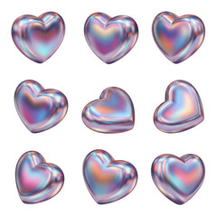 heart, love, valentine, hearts, symbol, vector, shape, illustration, icon, day, romance, 3d, pink, set, red, 