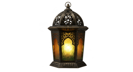 Illustration Of Glowing Gold Ramadan Lantern For Festive Celebration