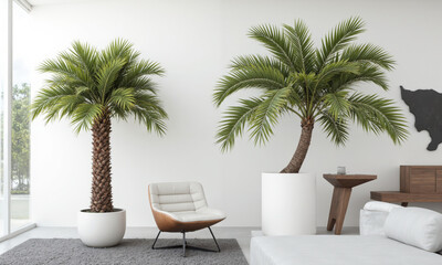 Fototapeta premium Chilean Wine Palm (Jubaea chilensis) Native to Chile, the Chilean Wine Palm is a striking palm tree known for its