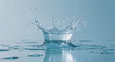 High Resolution Water Splash Photo with Clear Blue Wave and Droplets on Clean White Background