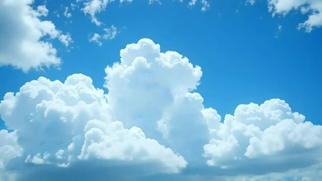 Blue sky with clouds: cumulus cloudscape photography