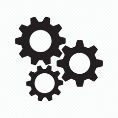Settings icon with mechanical gears simple style Vector