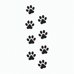 Dog or cat paw trail silhouette symbol Vector