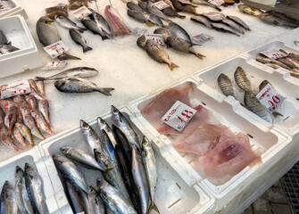 fresh fish at a Greek weekly market