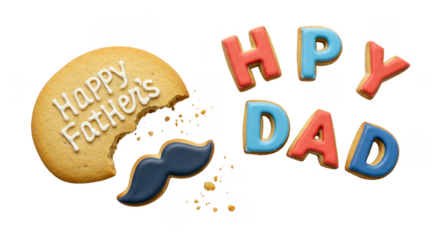 Illustration of Fathers Day Cookies with Happy Dad Letters Typography