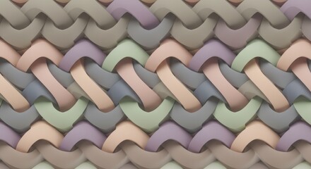 Interlocking Pastel Shapes Seamless Pattern Design