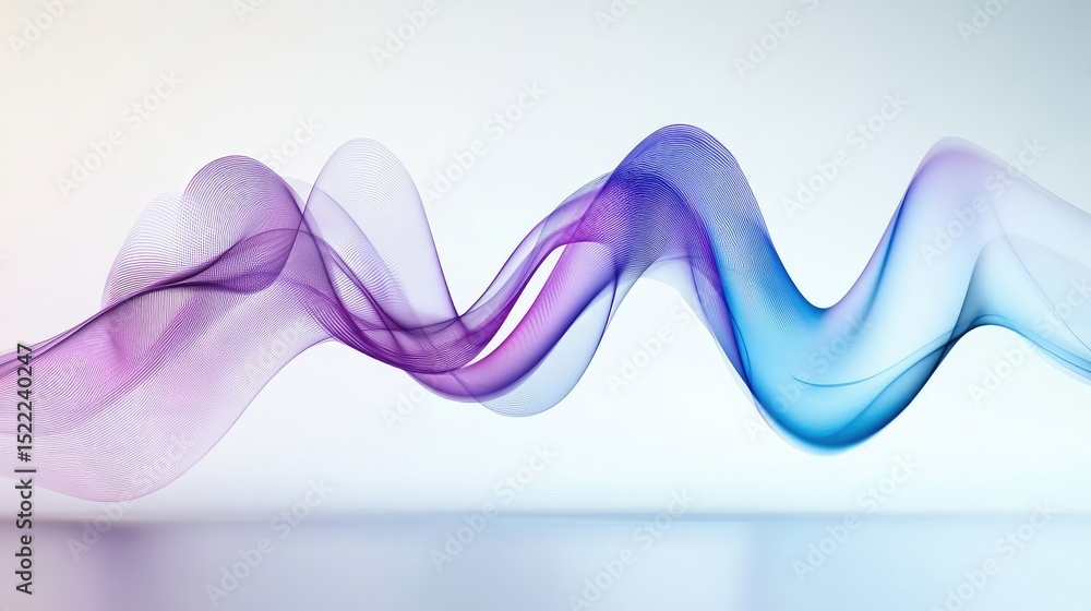 Poster abstract flowing waves in vibrant purple and blue hues creating a smooth and elegant background desi
