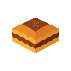 Minimalistic delicious baklava vector illustration traditional middle eastern sweet dessert food