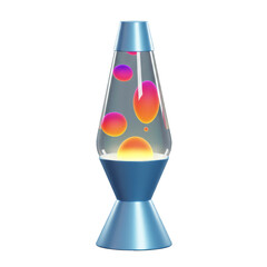 Illustration Of Lava Lamp With Orange And Purple Wax On Transparent