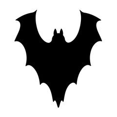 Fototapeta premium Black bat silhouette hanging upside down, Halloween symbolism