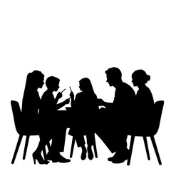 Family silhouette sharing a joyful Thanksgiving dinner, gratitude