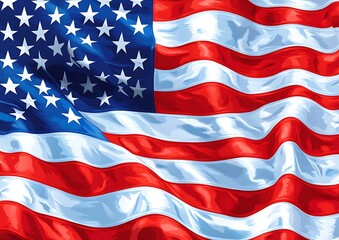 Fototapeta premium American flag waving (1)